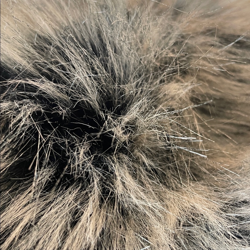 Authentic SpiritHoods Grey Wolf Black and Brown Faux Fur Hood - Picture 7 of 7